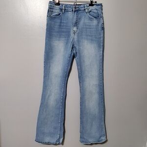 Fashion Nova Flare Jeans Medium Wash High Rise Junior's Size 15